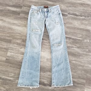 Light Denim Distressed S-MARQUE Bootcut Jean